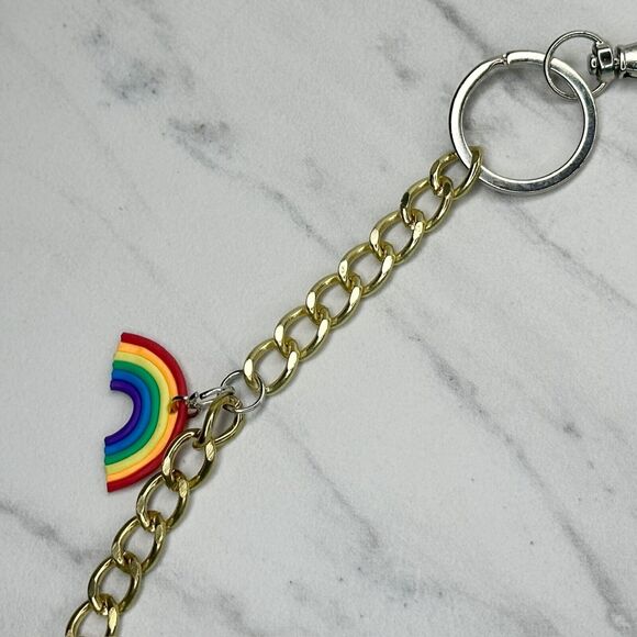 Rainbow Charm Gold and Silver Tone Chain Link Pants Chain - Picture 9 of 10
